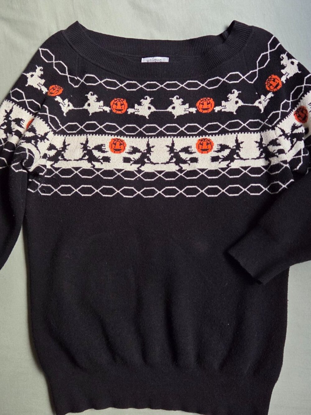 Halloween Fair Isle Sweater by Unique Vintage